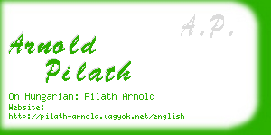 arnold pilath business card